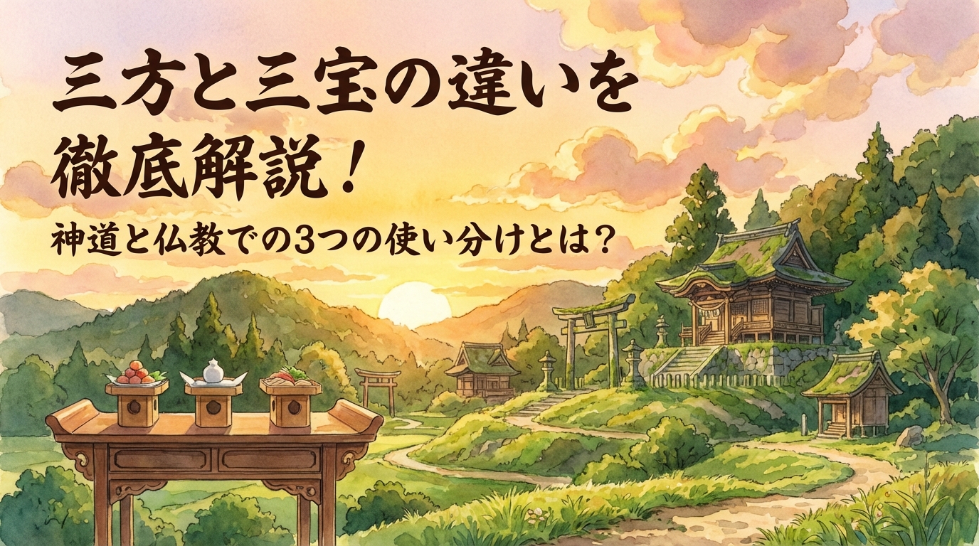 三方と三宝の違いを徹底解説！神道と仏教での3つの使い分けとは？