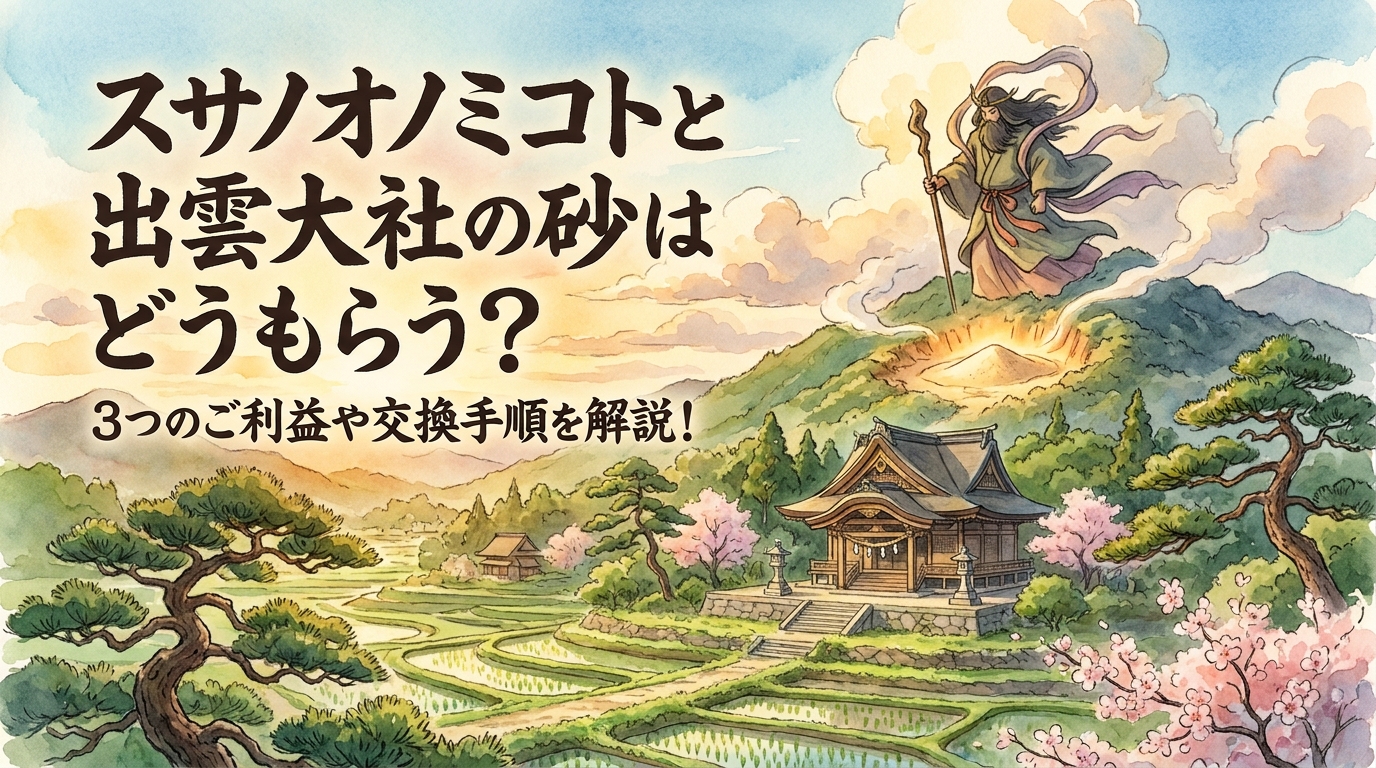 スサノオノミコトと出雲大社の砂はどうもらう?3つのご利益や交換手順を解説!