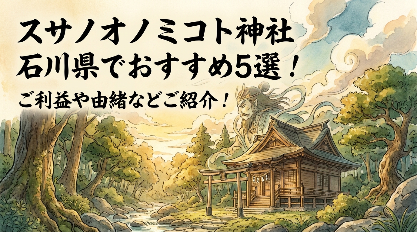 スサノオノミコト 神社 石川県でおすすめ5選！ご利益や由緒などご紹介！