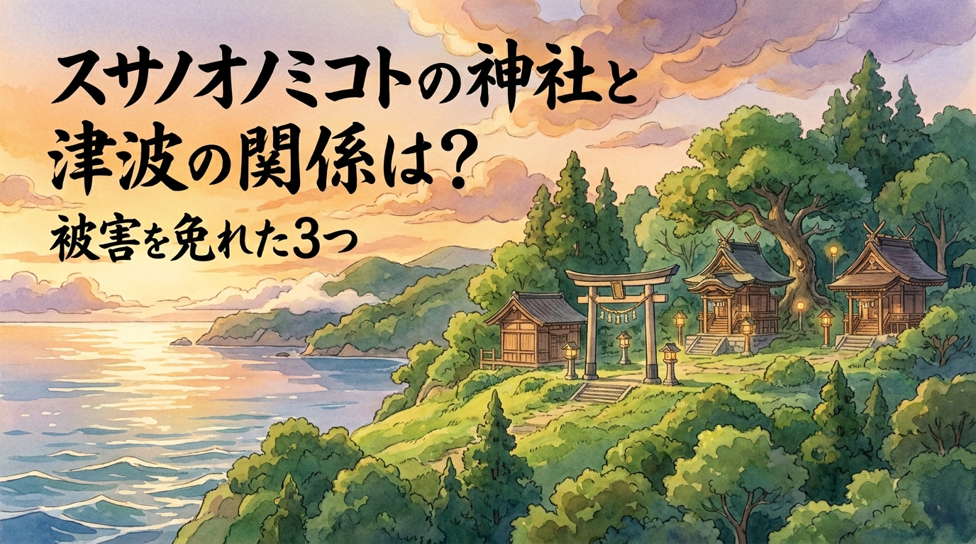 スサノオノミコトの神社と津波の関係は？被害を免れた3つの理由！